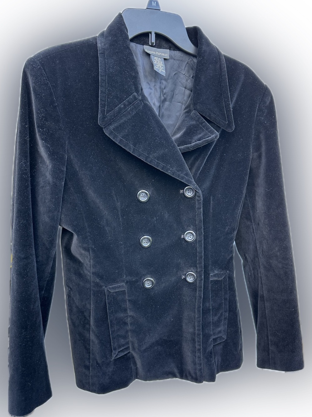 Banana Republic Black Double-Breasted Pea Coat